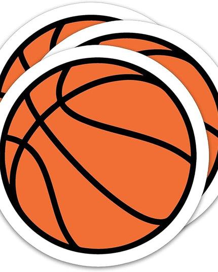 (3PCS) Basketball Stickers – Waterproof Vinyl Decals for Laptops, Water Bottles, Tumblers, Basketball Gift for Player Team and Fan 3" x 3".