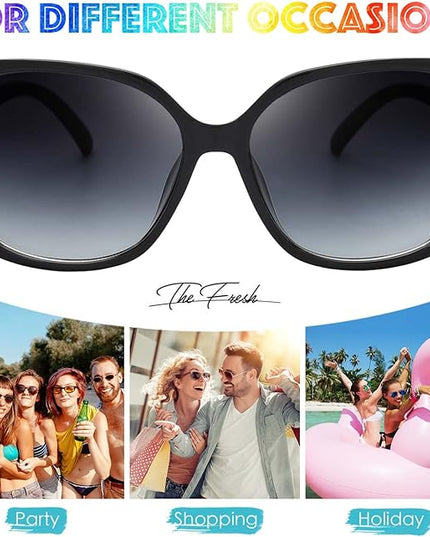 The Fresh Women's Oversized Square Jackie O Cat Eye Hybrid Butterfly Fashion Sunglasses - Exquisite Packaging