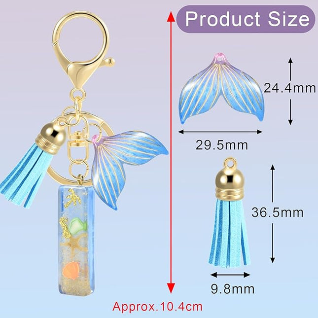 Initial letter Keychains for Women, Ocean Series Avowing Protect Earth Environment, Tassel Cute Car Keychain Initial Key Chain Keyring for Bookbag Handbag Backpack Charm Key Ring Unisex (Letter I)