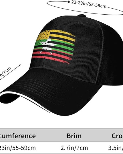 Unisex Baseball Cap Trucker Dad Hat for Men Women Adjustable Outdoors Sun hat Black