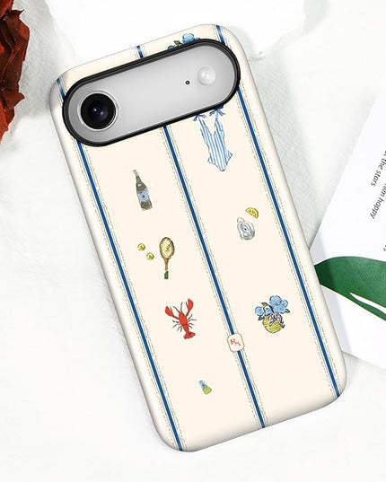 Magnetic for iPhone 17 Air Case Cute Frog Stripes Phone Case, Summer Shockproof Slim TPU and Hard PC Protective Phone Cover Compatible with MagSafe Designed for Women Girls