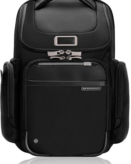 Briggs & Riley Medium Widemouth Backpack for Women & Men - Laptop Backpack, For Work & Travel, Lightweight & Durable, Padded Straps, Fits up to 15" Laptop - @work Collection, Black