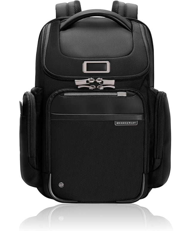Briggs & Riley Medium Widemouth Backpack for Women & Men - Laptop Backpack, For Work & Travel, Lightweight & Durable, Padded Straps, Fits up to 15" Laptop - @work Collection, Black