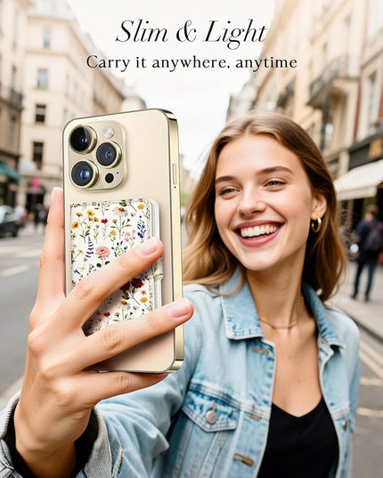 Shorogyt for Magnetic Phone Wallet Compatible with Magsafe Card Holder -Cute Luxury Slim Leather Mag Wallets for Women Fit 4 Cards,for iPhone 17/16/15/14/13/12 Series for Apple RFID Magnet, Retro