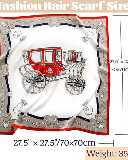 kcctoo 27.5" Mulberry Silk Feeling Head Scarf Women's Fashion Square Neck Satin Scarfs for Bag Hair Scarves Gift