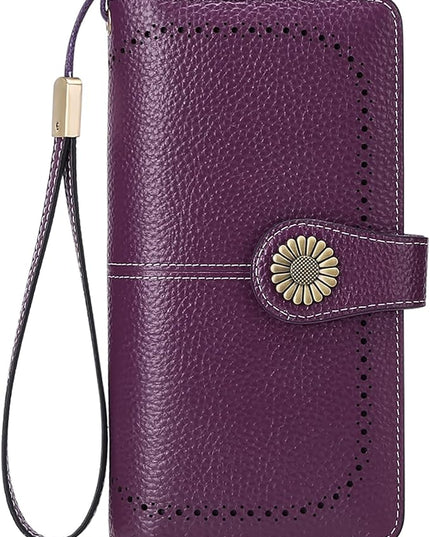 SENDEFN Wallets for Women Leather Credit Card Holder with RFID Blocking Large Capacity Wristlet | with RFID Blocking, Large Capacity, Wristlet, with RFID Blocking, Large Capacity, Wristlet