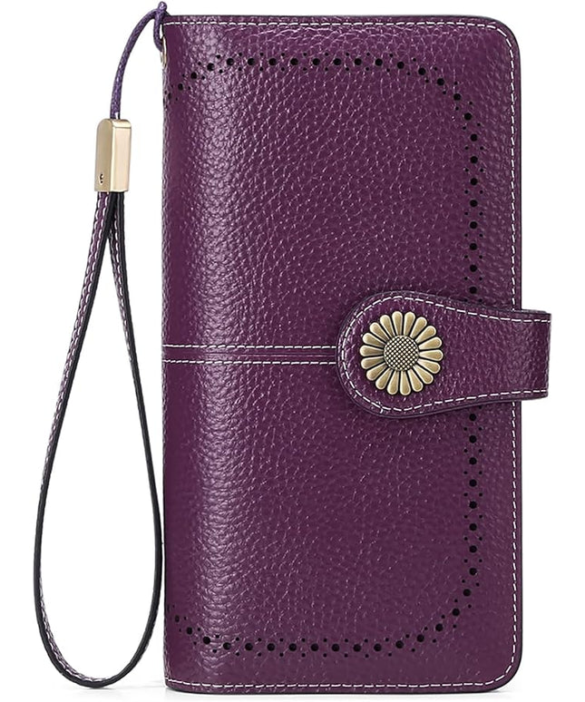 SENDEFN Wallets for Women Leather Credit Card Holder with RFID Blocking Large Capacity Wristlet | with RFID Blocking, Large Capacity, Wristlet, with RFID Blocking, Large Capacity, Wristlet