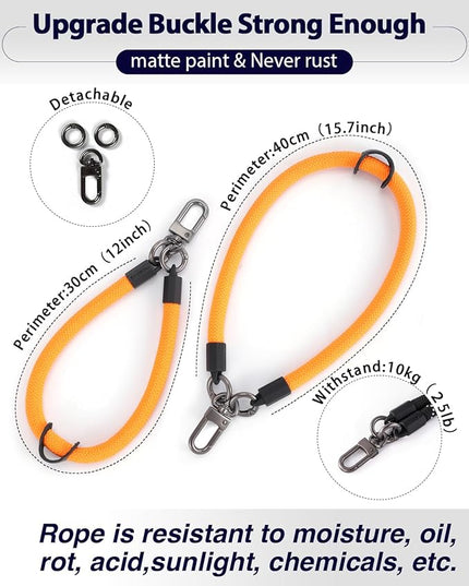 project-cb Hand Wrist Phone Strap,Phone Lanyard Patch ×2,Cell Phone Case Holder,Wristlet Strap for Key,AirPods,Camera (Orange, 12inch)