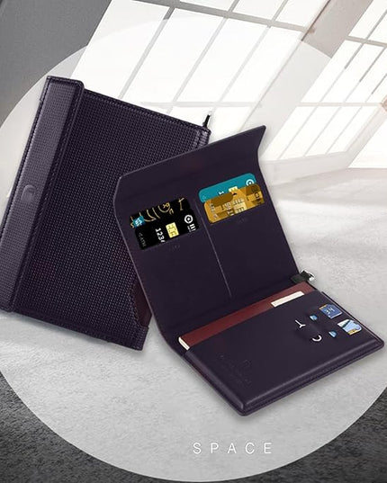 Passport Holder for Travel Essentials, RFID Blocking PU Leather Passport Wallet Cover Card holder Case Passport Book Holders for Women and Men, Dark Purple