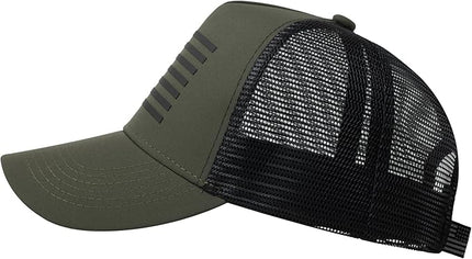 IIN American Flag Mesh Baseball Cap, Patriotic Trucker Hat for Men Women, Quick-Dry Breathable Design, Adjustable Snapback