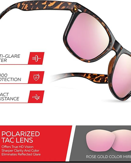Retro Rewind Polarized Sunglasses for Men and Women - UV Protection Classic Sun Glasses