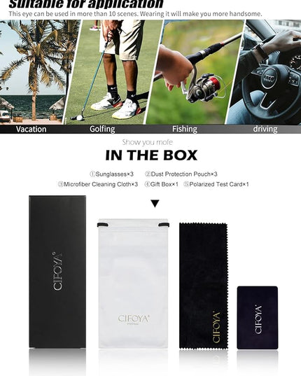 Sunglasses-Men Polarized Mens Sunglasses: Classic Women Sun Glasses UV Protection for Fishing Driving Golf