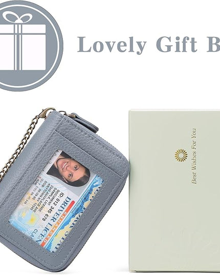 GOIACII Small Genuine Leather Wallet for Women, RFID Blocking Credit Card Holder Wallet