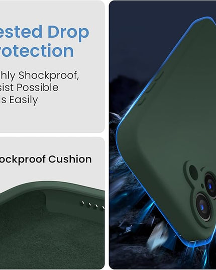 FireNova Designed for iPhone 16 Plus Case, Silicone Upgraded [Camera Protection] Case with [2 Screen Protectors], Soft Anti-Scratch Microfiber Lining Inside, 6.7 inch, Alpine Green