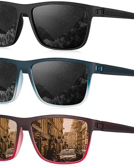 KALIYADI Polarized Sunglasses for Men, Lightweight Sun Glasses with UV Protection for Driving Fishing Golf