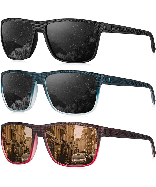KALIYADI Polarized Sunglasses for Men, Lightweight Sun Glasses with UV Protection for Driving Fishing Golf