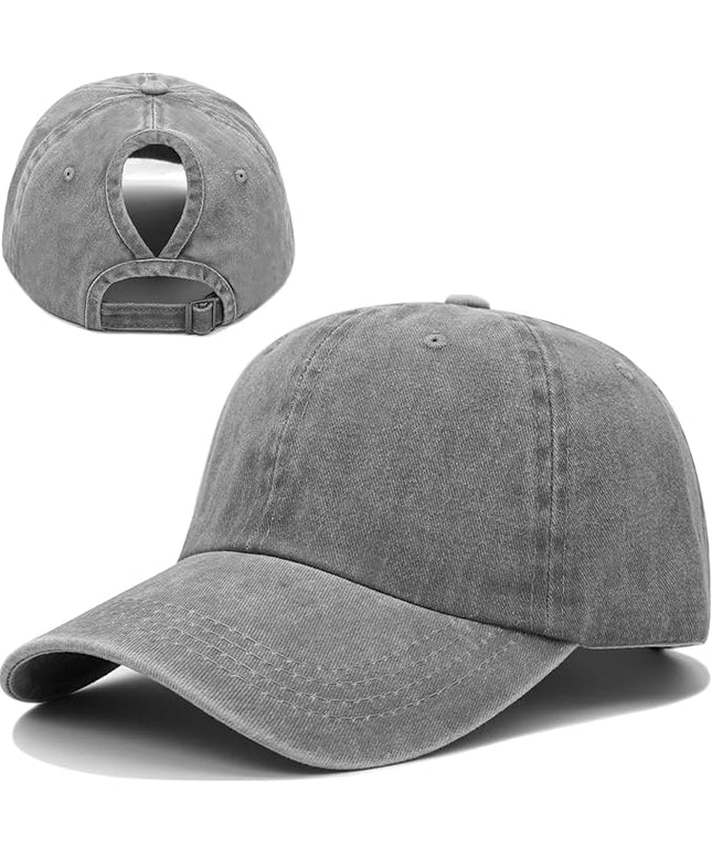 YeeHeen Ponytail Baseball Cap for Women High Messy Bun Caps Washed Cotton Hats
