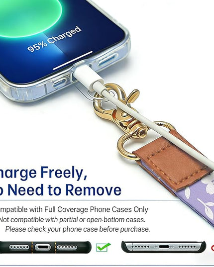 Cell Phone Lanyard with Wrist Strap, Sakura Floral Neck Lanyard for Phones, Car Keys, ID Badge and Wallet – Universal Set