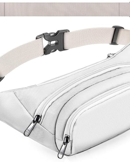 Large Fanny Pack for Women Men - Syican Waist bag with 3-Zipper Pockets, Gifts for Enjoy Sports Traveling Workout Casual Hands-Free crossbody bags Fits MAX 7.9'' iPad & 6.6'' Phone