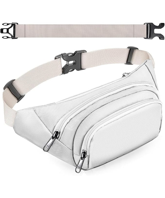 Large Fanny Pack for Women Men - Syican Waist bag with 3-Zipper Pockets, Gifts for Enjoy Sports Traveling Workout Casual Hands-Free crossbody bags Fits MAX 7.9'' iPad & 6.6'' Phone