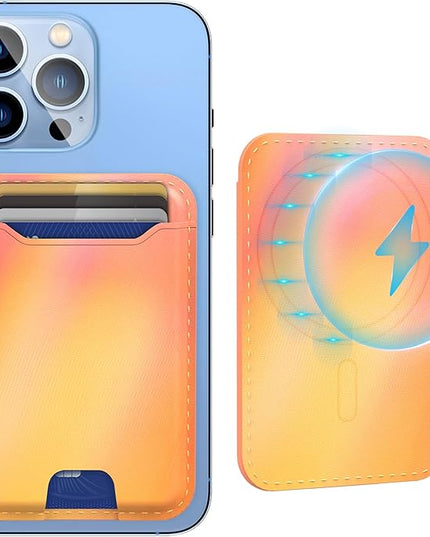 TopMade Magnetic Wallet for iPhone 16/15/14/13/12 Series, Faux Leather, Rainbow, RFID Blocking, 4.4lbs Magnetic Force, Holds 4 Cards, Compatible with Official Magsafe Cases