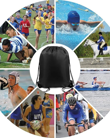 BeeGreen Drawstring Backpack Bags 20,30,50 Packs Reflective String Bags for Gym Sport Trip Cinch Sack DIY for Women Men