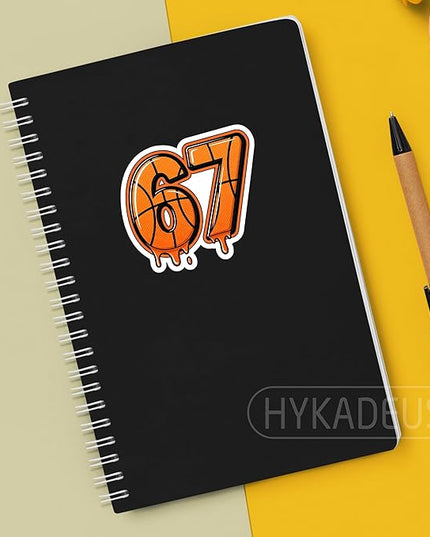 (3Pcs) 67 Basketball Drip Six Seven Funny Gen Alpha Meme Stickers – 67 Gifts for Players, Coaches, Waterproof Vinyl Decals for Water Bottle, Tumbler, Laptop, Phone Case, 3" x 2.5"