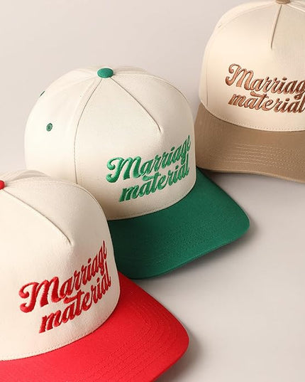 MIRMARU Two-Tone Vintage Canvas Trucker Hats for Men & Women, Adjustable Size Baseball Caps with Trendy Embroidered Design
