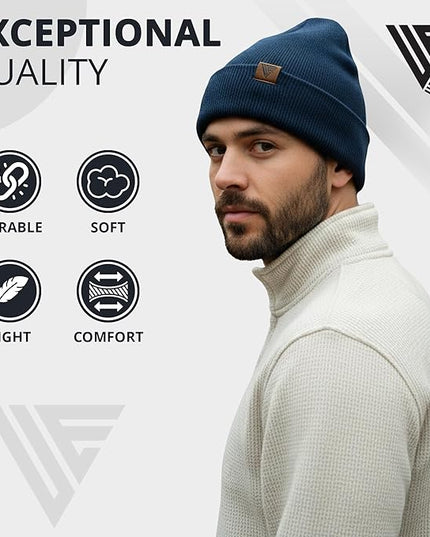 Urban Effort Beanie for Men Women – Warm Acrylic Unisex Knit Winter Hats for Men, Soft Stretch Fit, Classic Streetwear Style