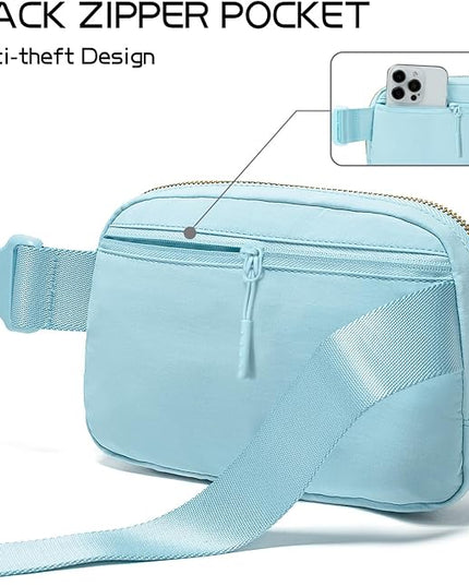 Gitus Gifts for 8 9 10 11 12 Year Old Girls Belt Bag Fanny Pack Crossbody Bags with Initial Letter Patch Cute Stuff Birthday Gifts for Teen Girls Women Personalized Trend Stuff (Icing Blue-I)