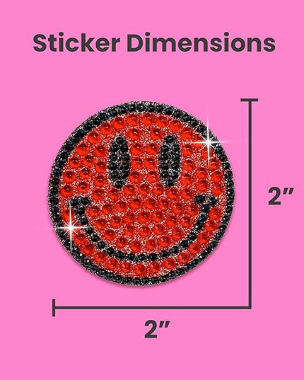 StickerBeans® Rhinestone Stickers - Red Spirit 4-Pack, 2” x 2” Each, Unique Sparkly Cut-to-Shape for Collecting, Trading, Decorating Laptops, Phone Cases, Scrapbooks, for Kids, Teens, & Adults