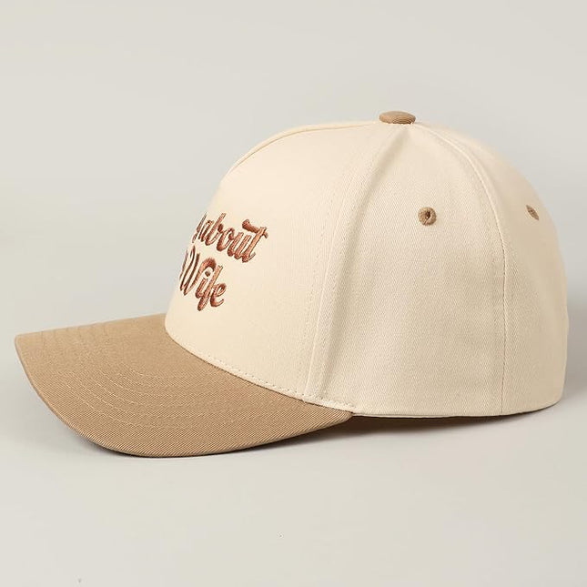 MIRMARU Two-Tone Vintage Canvas Trucker Hats for Men & Women, Adjustable Size Baseball Caps with Trendy Embroidered Design