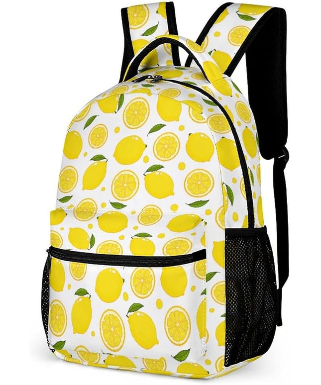 Fashion Yellow Lemon Backpack Lightweight Large Capacity Laptop Daybag for Travel Work