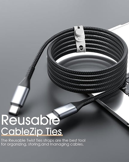 20Pcs Nearockle Silicone Cable Ties, 5.12 Inch Adjustable Cord Organizer Reusable Zip Ties for Charging Cords Earphone Computer Wire, Office Desk Cable Management Travel Accessories(White)