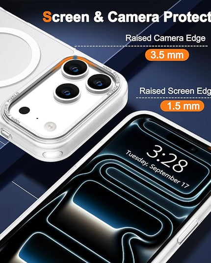 Hython Case for iPhone 17 Pro Max Case Magnetic Translucent Matte Phone Cases 6.9" [Compatible with MagSafe] Thin Slim Fit Shockproof Bumper Hard Protective Cover for Women Men Girls, Frosted White