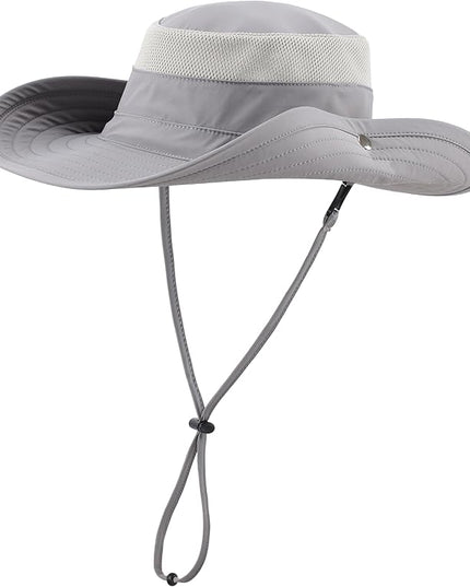 Connectyle Sun Hat for Men Women Breathable UPF 50+ Safari Hat for Fishing Hiking Gardening Adjustable Wide Brim Bucket Hats