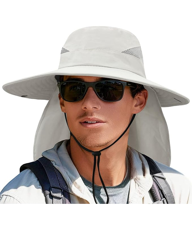PFFY Sun Bucket Hats for Men Women 3” Wide Brim UPF 50+ Fishing & Beach Hat