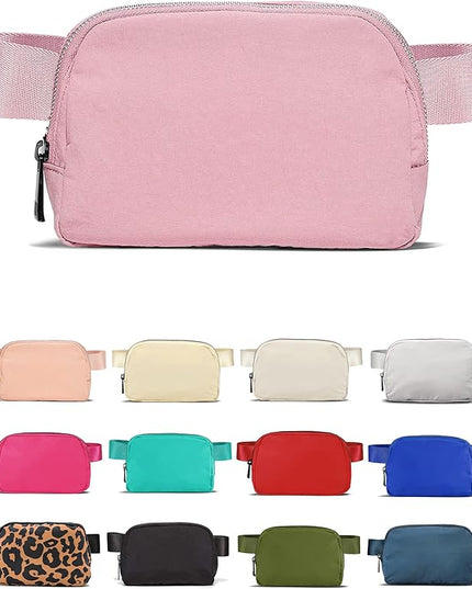 YOSHUYUKI Fanny Pack Crossbody Bag Trendy Waterproof Small Sling Cross Body Purse for Women Men Fashion Waist Packs Mini Belt Pouch Chest Bum Hip Bag Lulu Dupes for Travel Vacation Running Pink