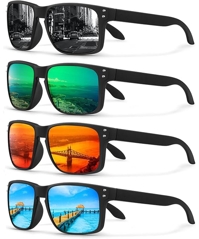 KUGUAOK Polarized Square Sunglasses For Men and Women Matte Finish Sun Glasses UV Protection Glasses