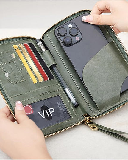 Passport Holder for Travel Women and Men RFID Passport Holder with Card Slots Holder Passport Case Passport cover Passport Wallet Travel Essentials and Accessories (Zipper, Olive Green Zipper)