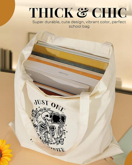 AUSVKAI Canvas Tote Bag for Women, Aesthetic Cute Grocery Grocery Reusable Cotton Gift Bag for Shooping Beach Trendy Gifts