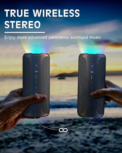 Ortizan Bluetooth Speaker, IPX7 Waterproof, Portable Speakers with HD Sound, Deep Bass, RGB Lights (Notice: X8 Pro Navy and X8 Pro Blue Cannot be paired via TWS Due to Different Bluetooth Versions)