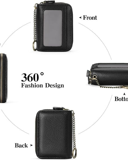 GOIACII Small Genuine Leather Wallet for Women, RFID Blocking Credit Card Holder Wallet