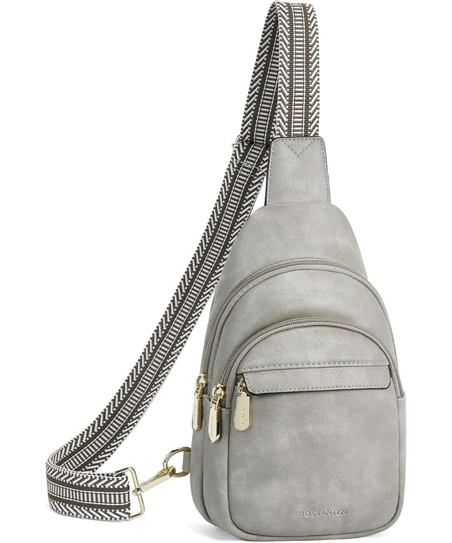 BOSTANTEN Small Sling Bag for Women Leather Crossbody Bags Fanny Pack Chest Bag for Travel