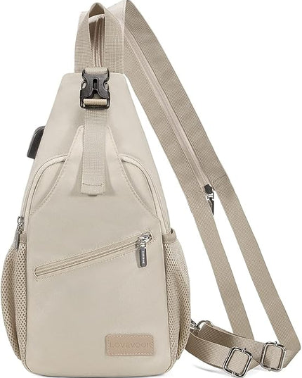 LOVEVOOK Sling Bag for Women Casual Daypack Nylon Crossbody Sling Backpack Travel Shoulder Bag Hiking Daypack