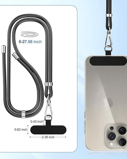 SHANSHUI Phone Lanyard, Crossbody Cell Phone Lanyard, 2X Durable Pads, Adjustable Cell Phone Strap Premium Nylon Lanyards Around The Neck Fitting for All Most Smartphones