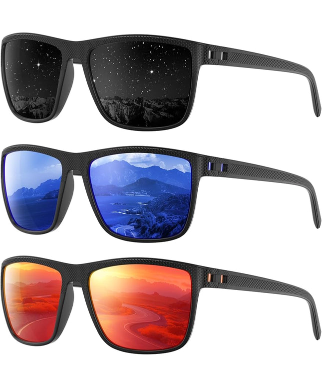 Polarized Sunglasses Men Women, Mens Sunglasses Lightweight UV Sun Glasses for Fishing Driving Golf