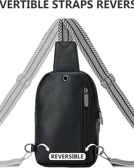 Leather Crossbody Bags for Women Small Sling Bag Anti Theft RFID Chest Purse Fanny Pack for Travel