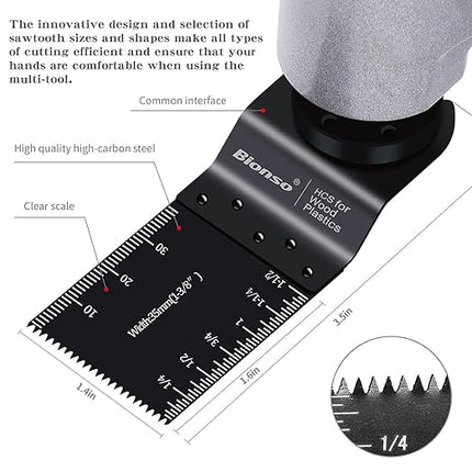 Bionso 60PCS Oscillating Tool Blade Cuts Wood Plastics, Sharp Durable Multitool Blades, Quick Release Multi Tool Blades Kits, Oscillating Saw Blades Fit Dewalt Milwaukee Ryobi Makita Worx Wen Rockwell