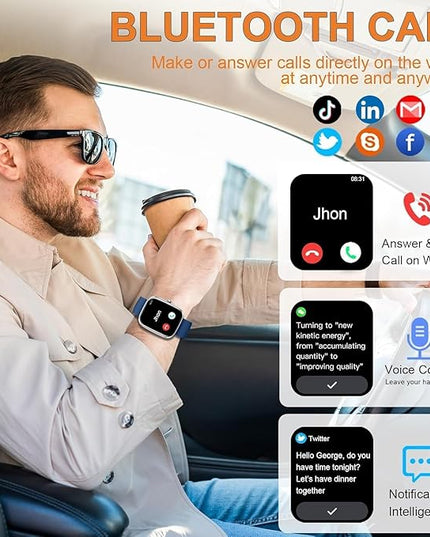 Fempoin Smart Watch, 1.96" HD SmartWatch, Touch Screen Answer/Make Call, IP68 Waterproof 105+ Sport Fitness Tracker, Activity Tracker with Sleep Monitor/Heart Rate/Pedometer/SpO2 for Android iOS